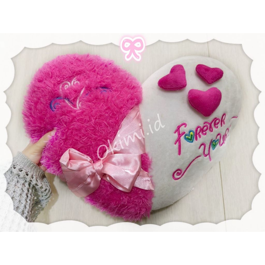 BONEKA BANTAL LOVE PINK PUTIH BENTUK HATI