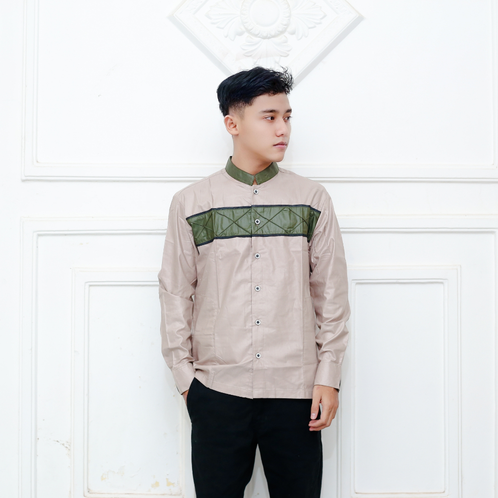 Baju Koko Pria Dewasa Lengan Panjang Motif Rajut