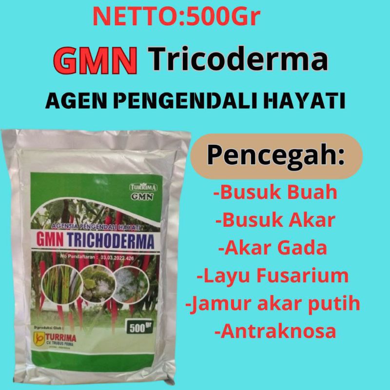 DIJAMIN ASLI... GMN-TRICHODERMA 500 Gram,GMN-TRICHODERMA  Fungisida Hayati 500 Gram