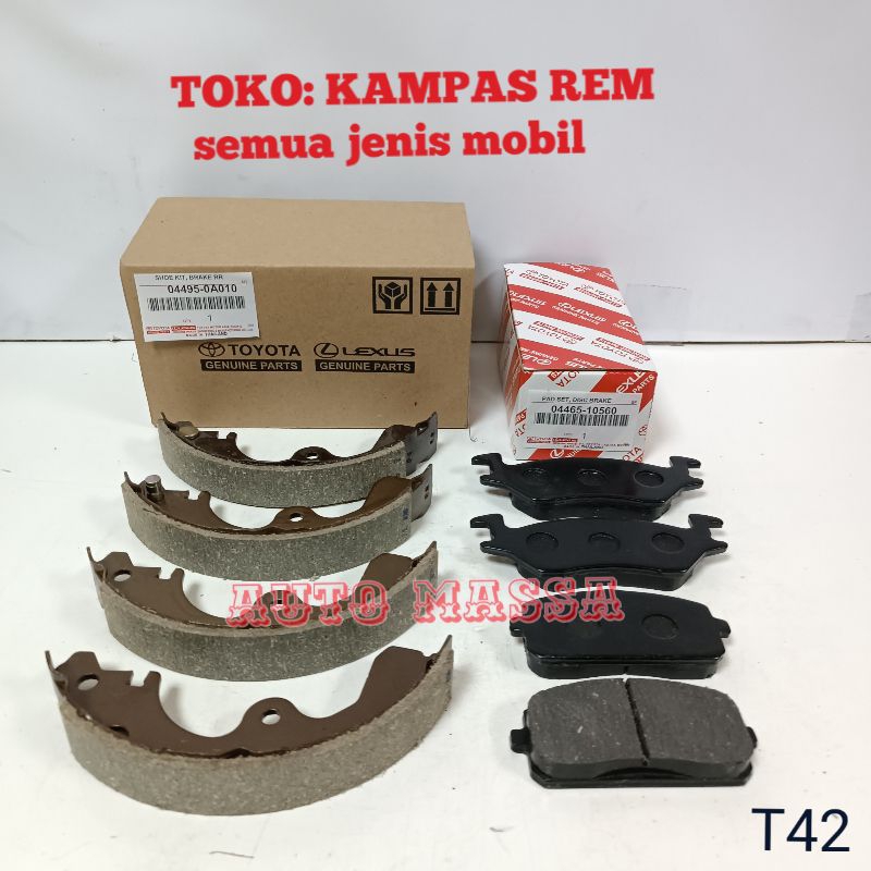 KAMPAS REM SET STARLET KOTAK EP70 EP71 KOMPLIT DEPAN BELAKANG STARLET KOTAK EP70 EP71