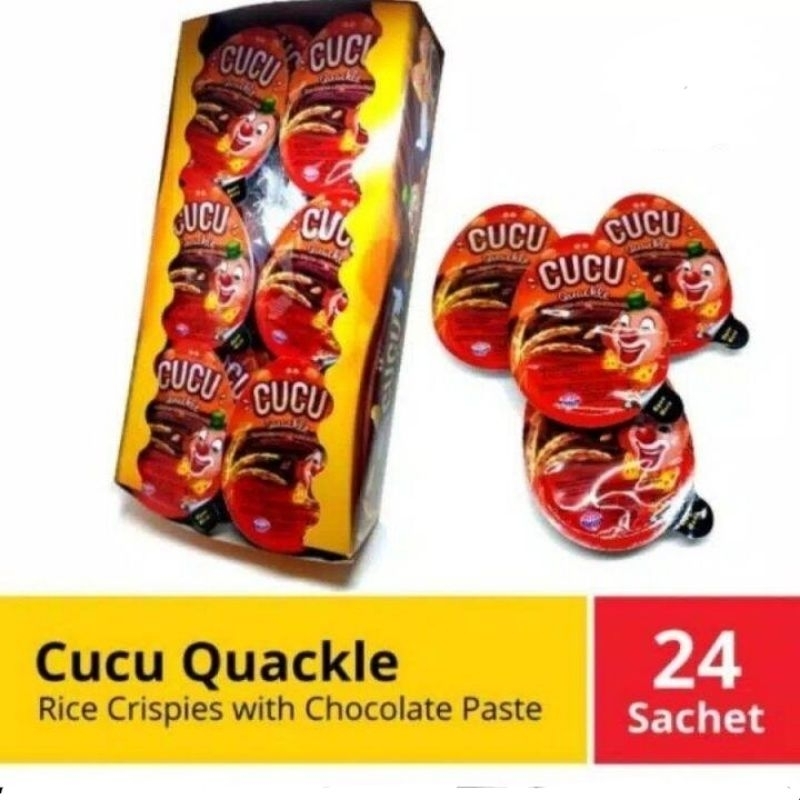 

Cucu Quackle Rice Crispy Cokelat Pasta Dengan Sereal isi 24