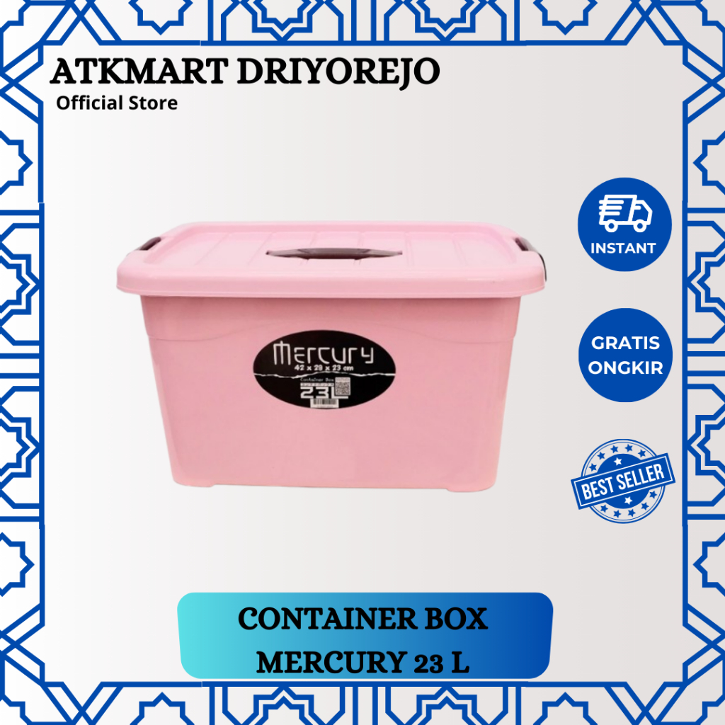 

CONTAINER BOX KOTAK PENYIMPANAN MERCURY STORAGE BOX 23L WADAH PENYIMPANAN DENGAN TUTUP
