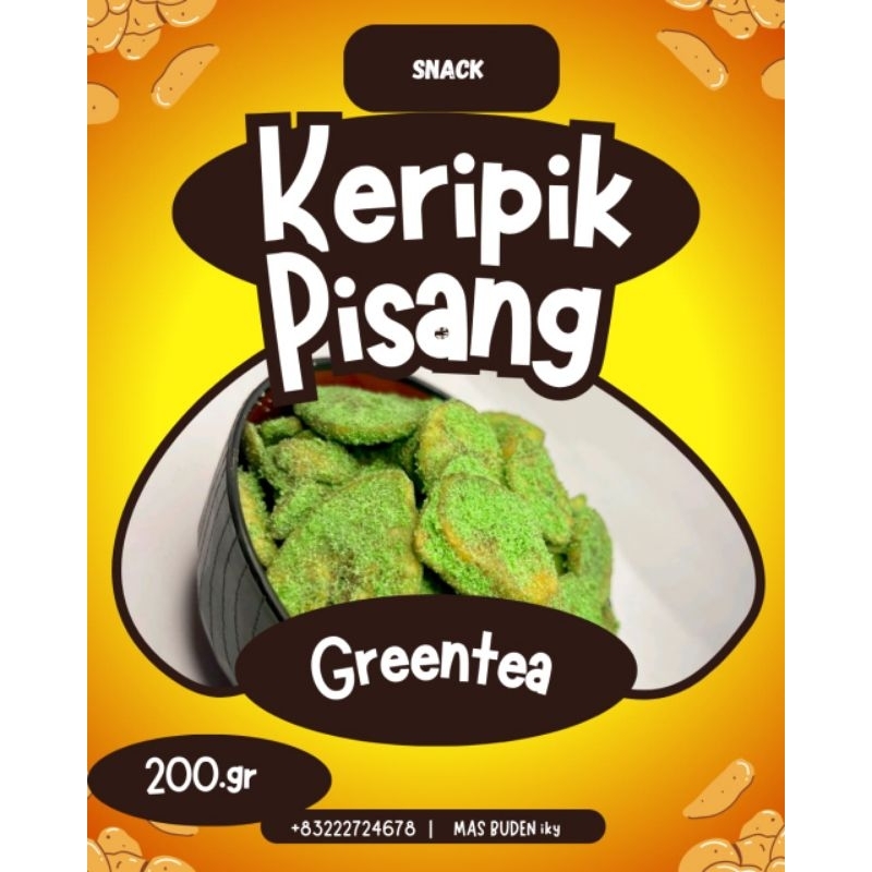 

(COD) keripik pisang rasa greentea renyah dan gurih 200g