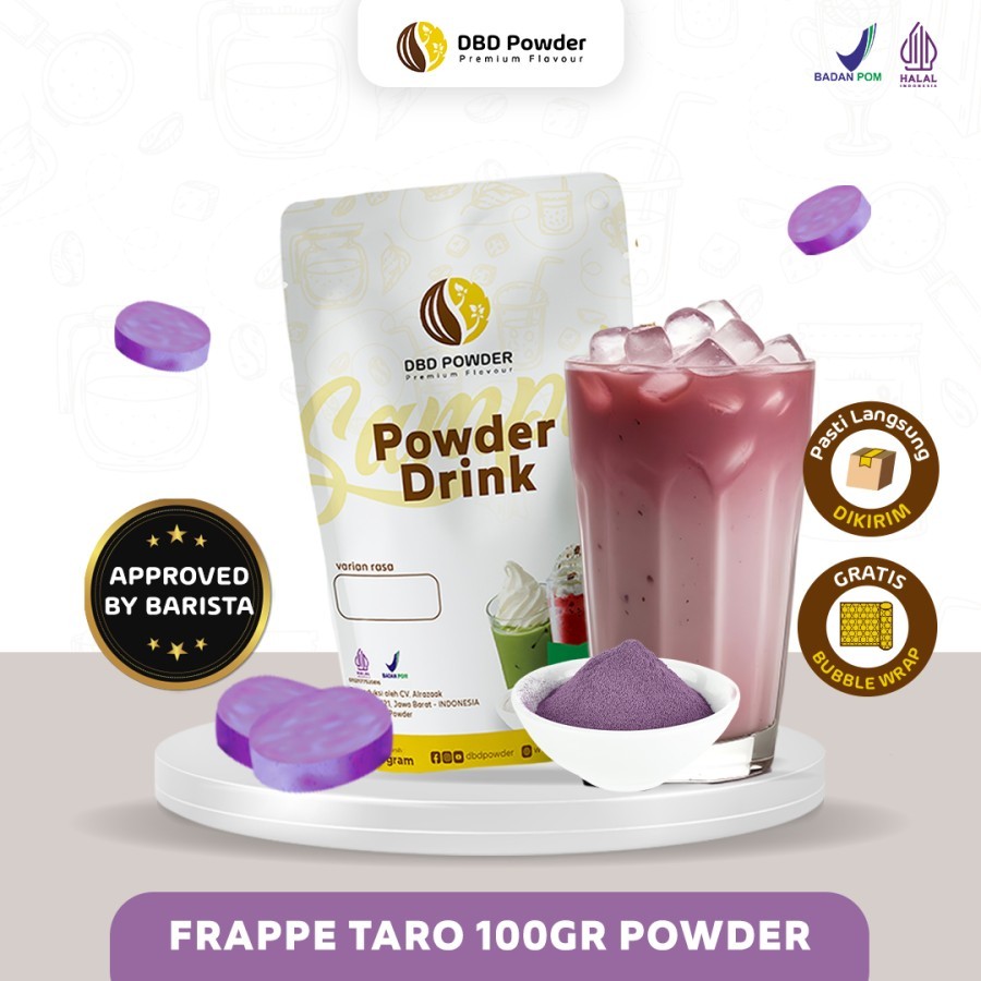 

Sample Bubuk Minuman Frappe Taro 100 Gram - Sample Powder Frappe Taro 100 Gram