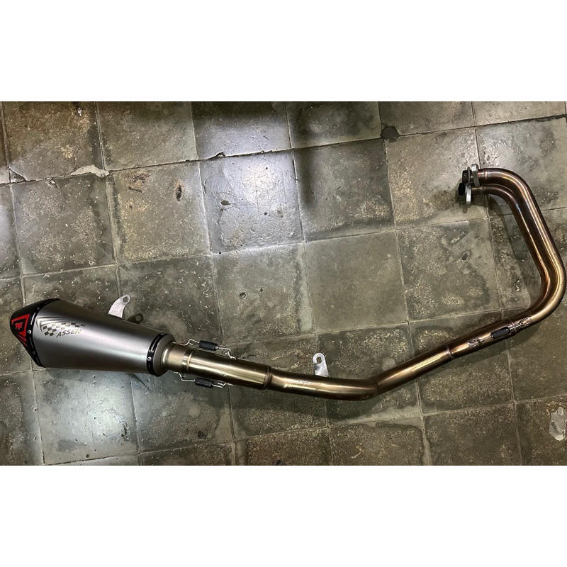 Knalpot fullsytem R9 Assen ninja 250cc 4t karbu original