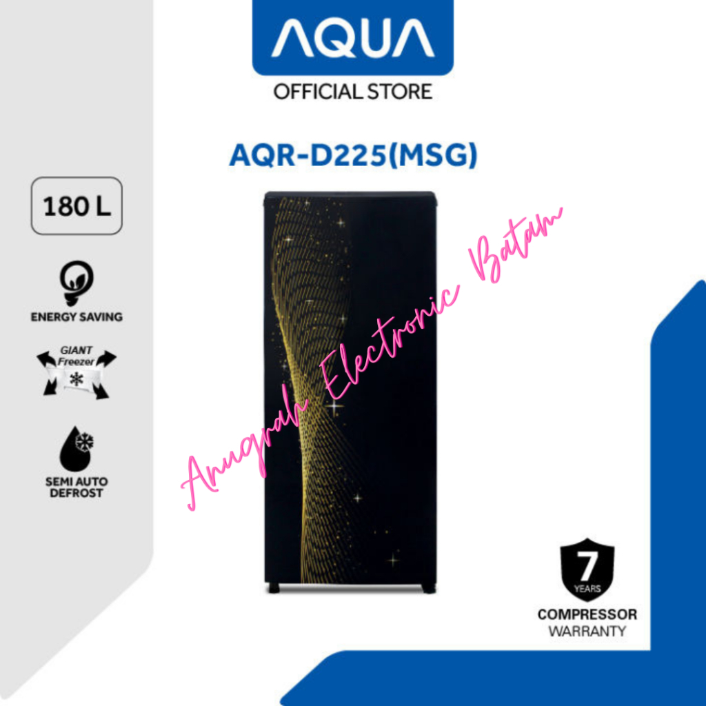 AQUA Kulkas 1 Pintu 180 Liter AQR-D225-MSB MSG BATAM