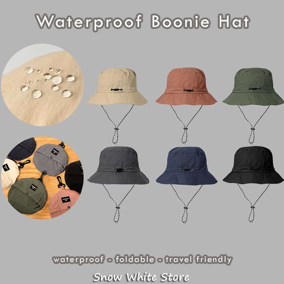 KODE Q5E topi gunung Pria Bucket Hat Rimba Topi Bulat Parasut Tali Packable Hat Pria Wanita Waterpro