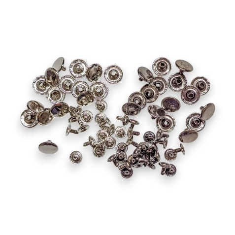 

Paku Keling 15 mm Single/ Centang/ Rivet/ Tres Tinggi 10 mm Silver Black Nikel