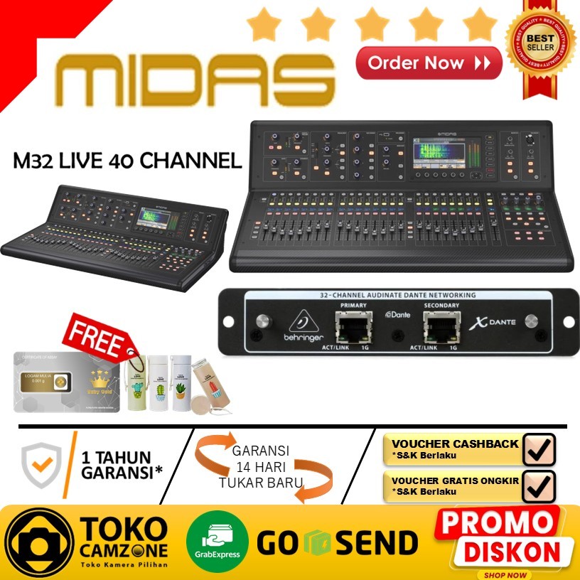 Midas M32 Live Mixer Digital 40 Channel Digital Mixer Midas M-32