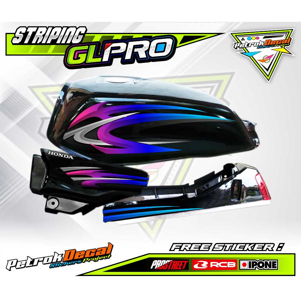 STRIPING VARIASI HONDA GL PRO / STICKER LIST VARIASI MOTOR GL PRO