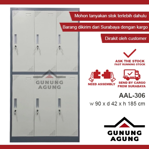 Loker Besi 6 Pintu AAL306 - Locker / Loker Besi Karyawan Acero Besar
