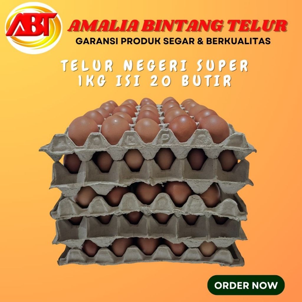 

ABT - Telur Ayam Negeri Ukuran Kecil Super (1kg isi 19-20 butir)