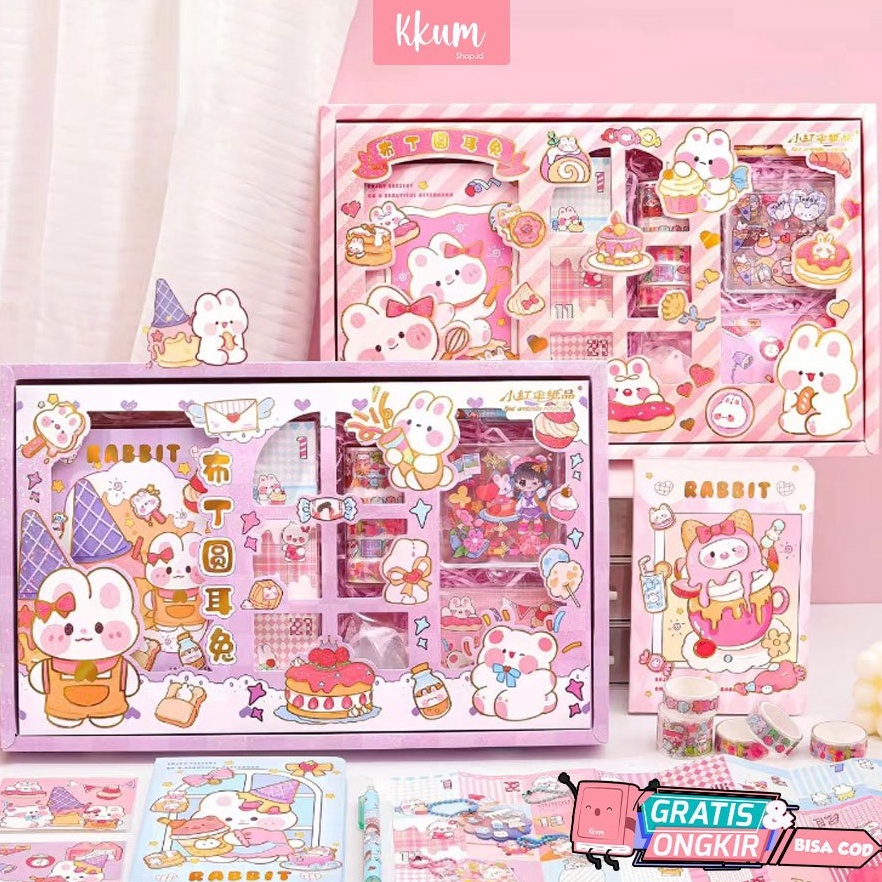

Murah Banget 7 in 1 Gift set notebook 32K Hampers ulang tahun anak paket jurnal P75