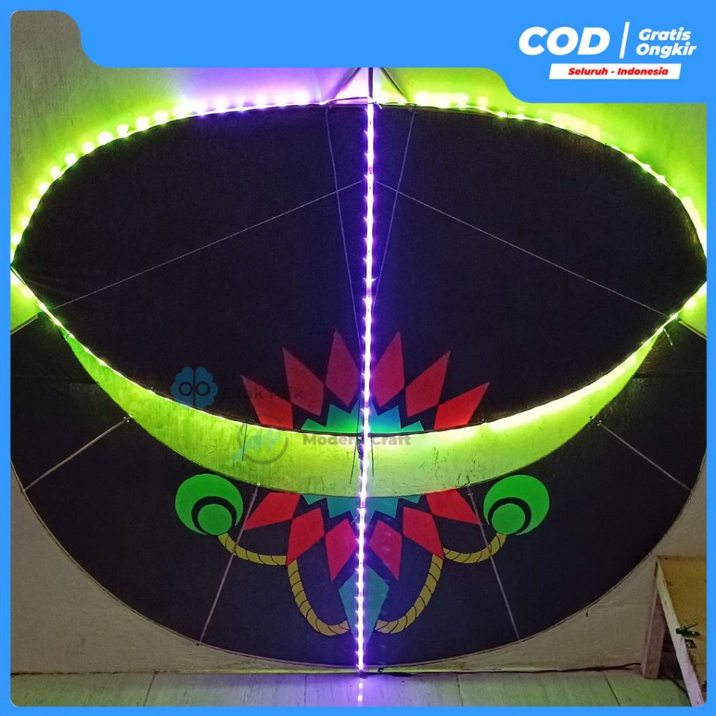 Lampu Layang-Layangan Led Strip Running Dobel Batre Cas Dengan Sensor Vahaya-Modern Craft