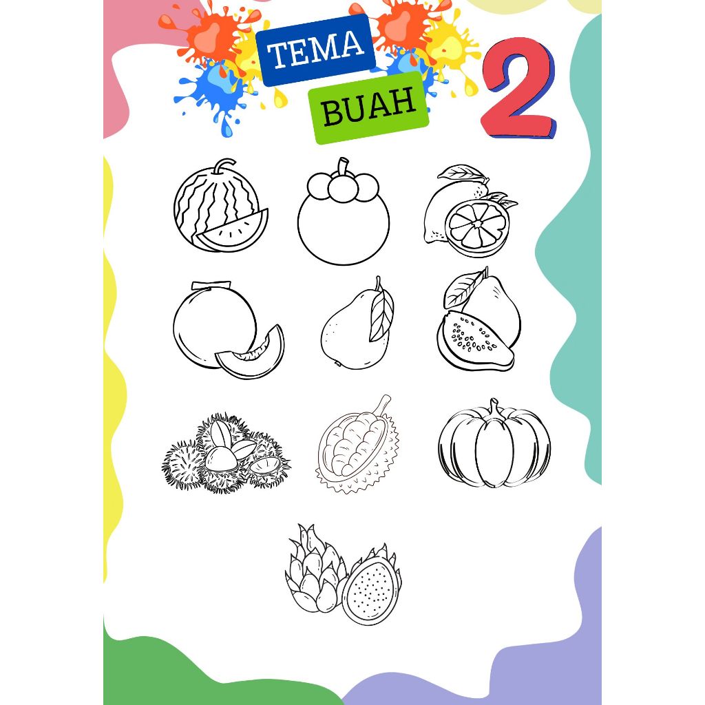 

Lembar Kertas Mewarnai Anak Seri Buah 2 (Isi 10/ukuran kertas A4)