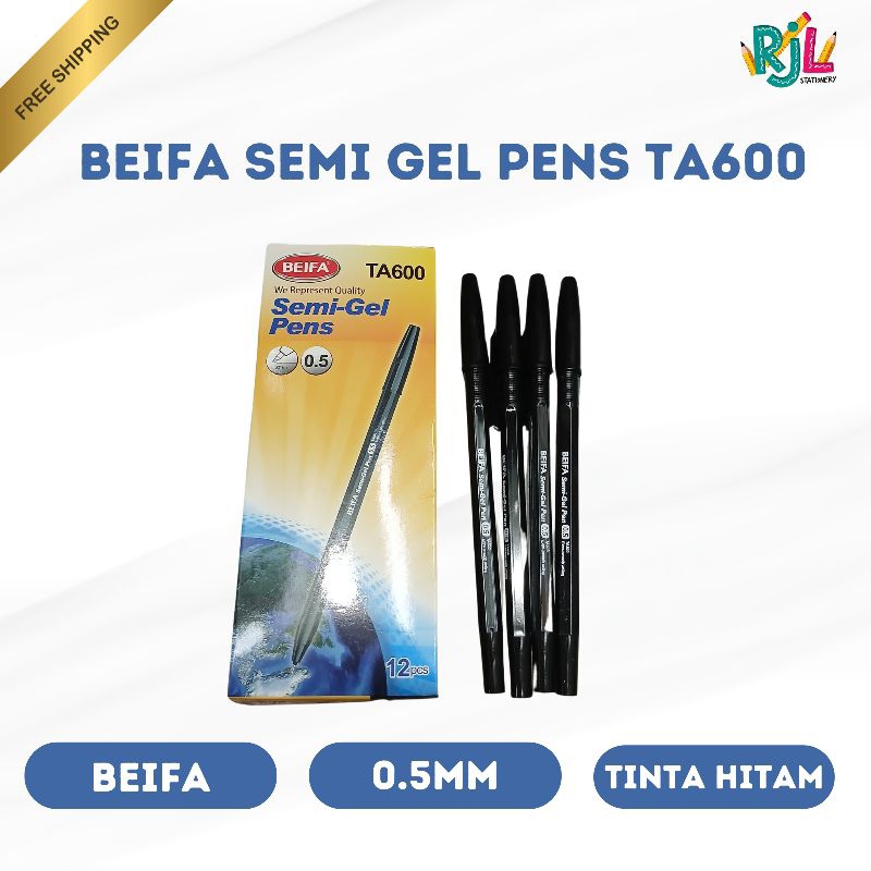 

Beifa Semi Gel Ink TA600 | 0.5mm | Tinta Hitam