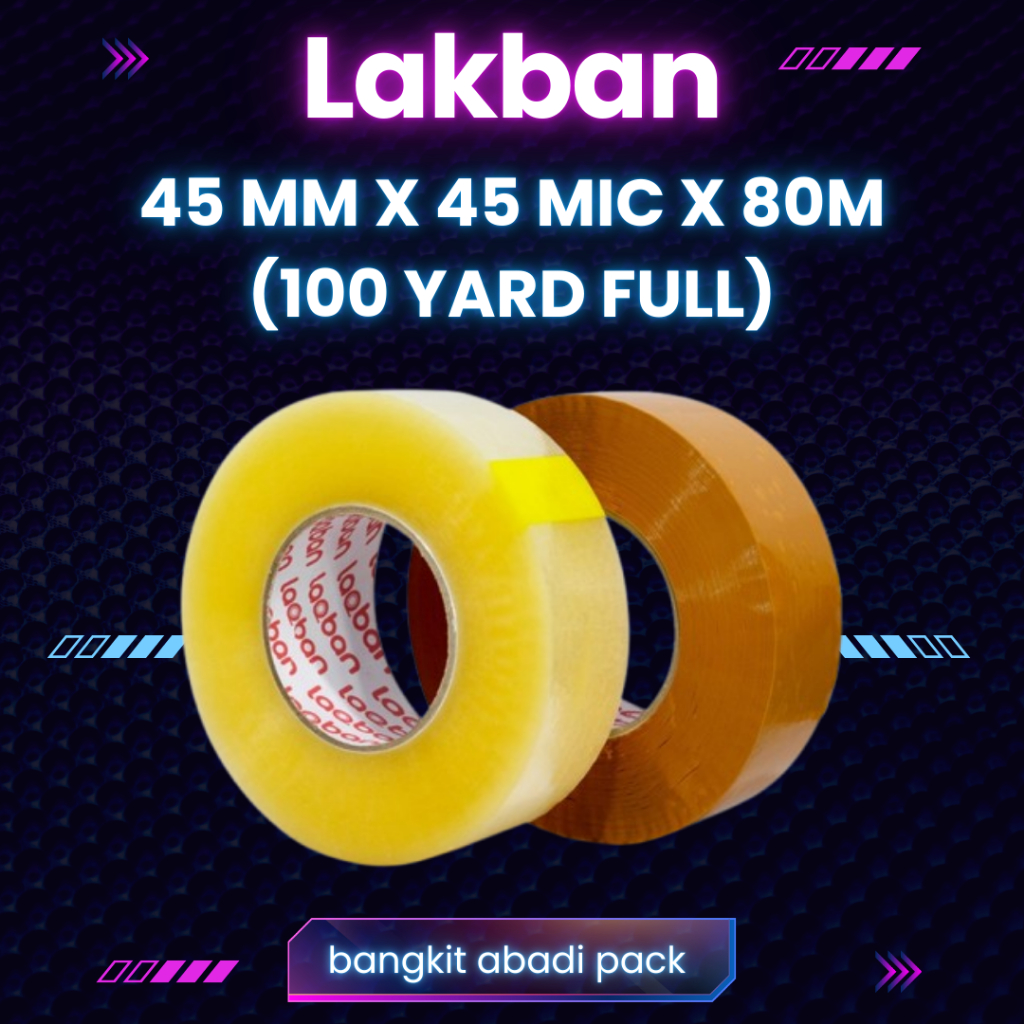 

Lakban Bening Coklat 100 Yard Full