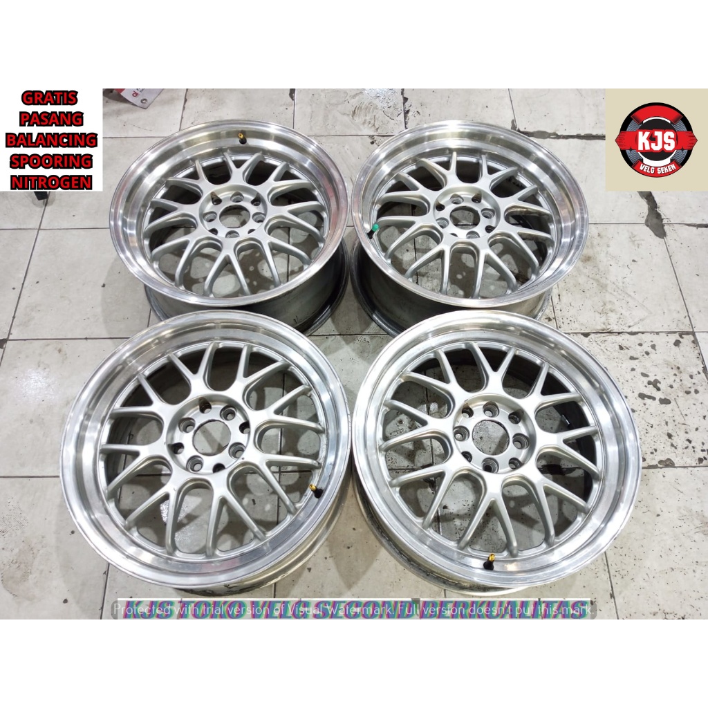 ready stok velg racing second model bbs ring 17 pcd 4x100/114 cocok buat brio calya agya xenia livin