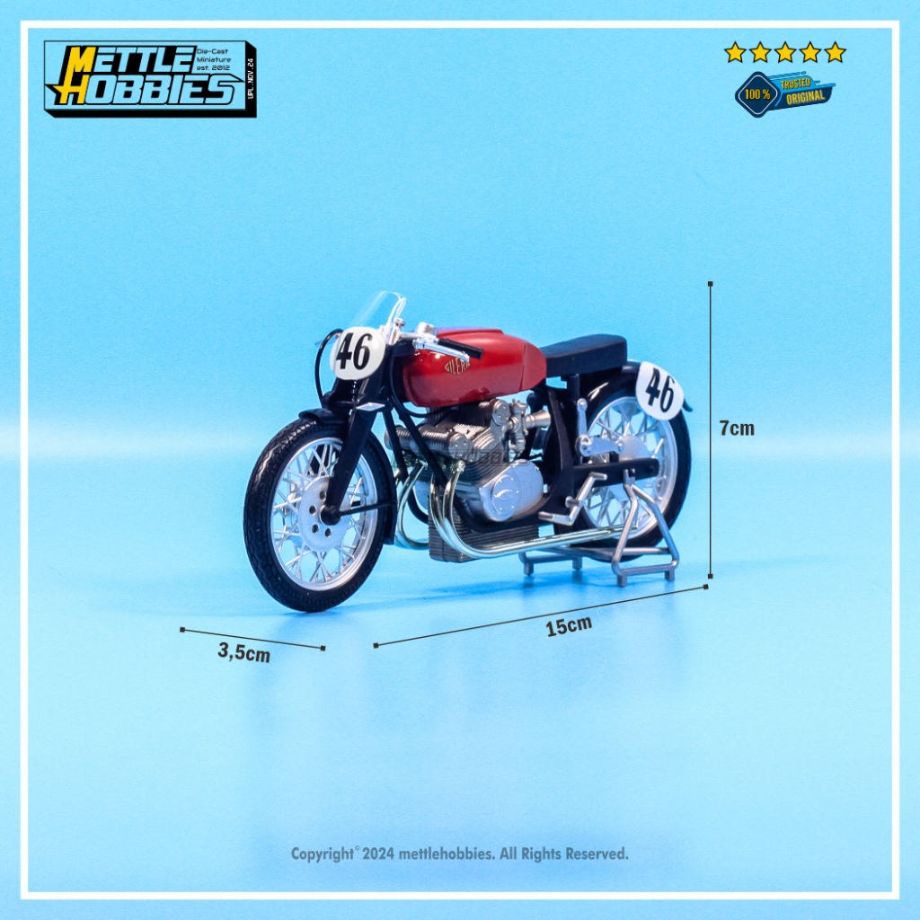 Altaya Gilera 500cc 4 Cil Umberto Masetti Moto GP 1950 Diecast Miniatur Motor Bike 1:12