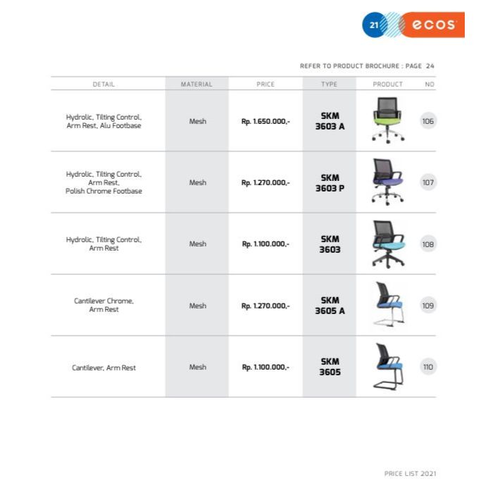 Kursi Kantor Chairman Ecos SKM 3603 A SKM 3603 Р SKM 3603 SKM 3605 A SKM 3605