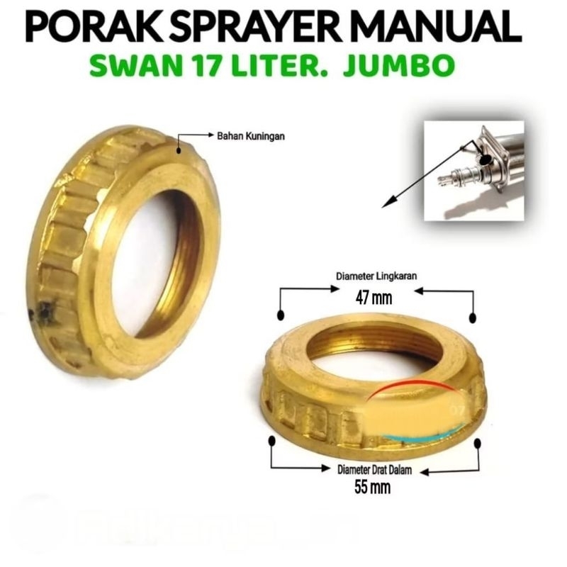 porak pompa tabung sprayer manual swan / tutup tabung swan 17 liter jumbo