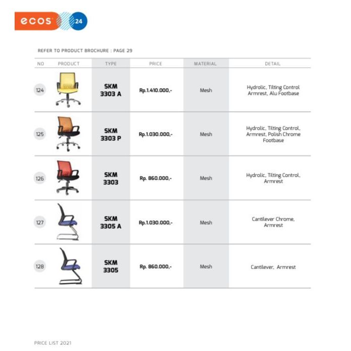 Kursi Kantor Chairman Ecos SKM 3303 A SKM 3303 Р SKM 3303 SKM 3305 A SKM 3305