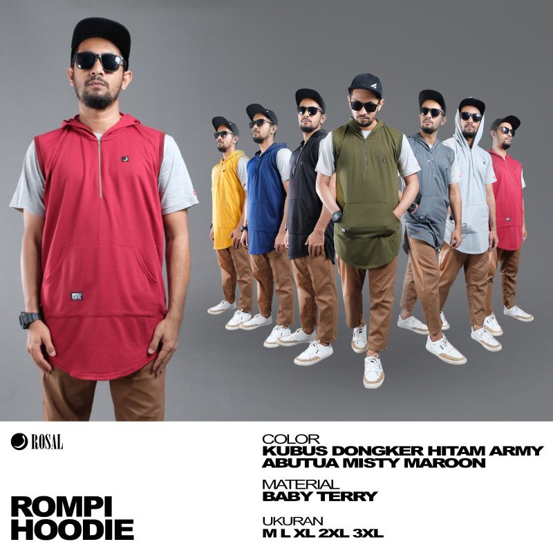 SWEATER JAKET PRIA ROMPI SOLAT HOODIE ROSAL