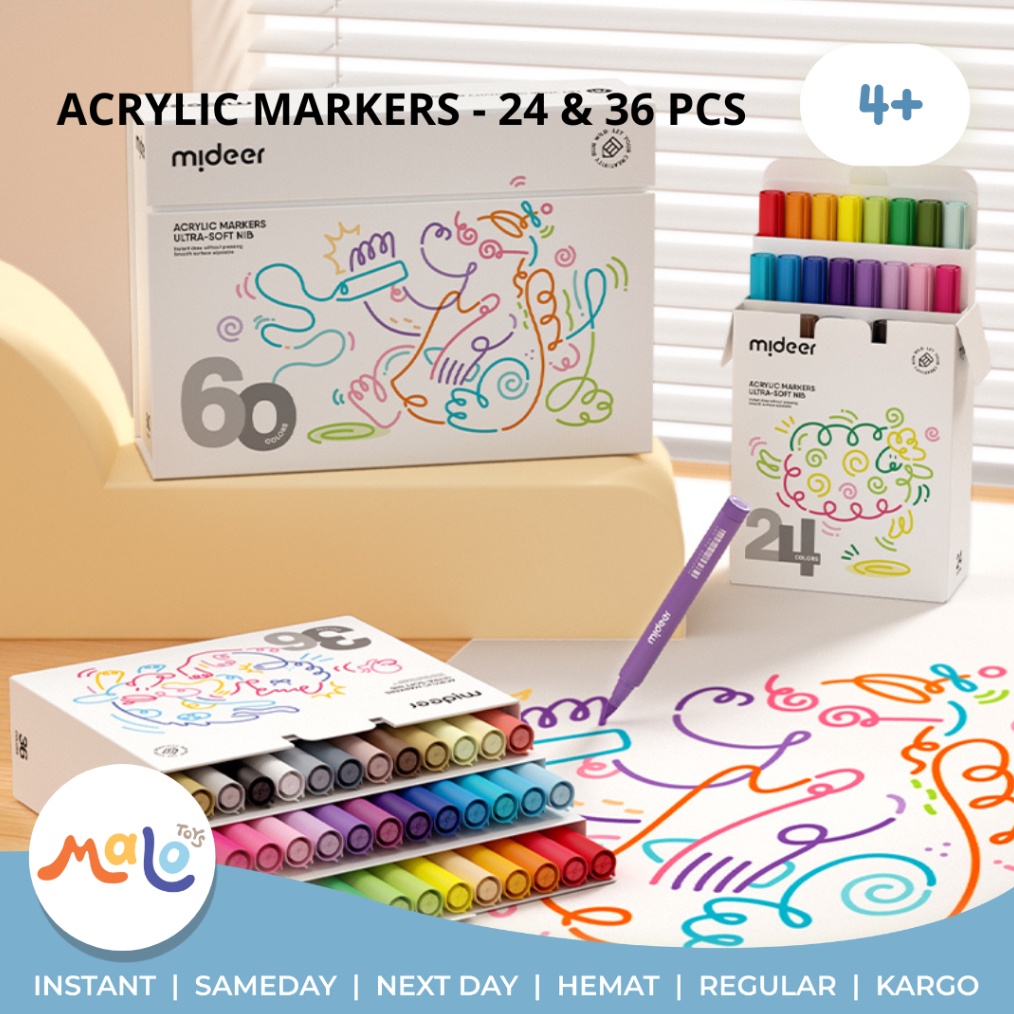 

Hemat 15 Produk Terbatas Mideer Acrylic Marker Spidol Akrilik Lembut Ultra Soft Nib 24 36 pcs Warna Colors Spidol Mewarnai Menggambar Kesenian Nontoxic Mainan Anak Prakarya Color Malo Toys A67