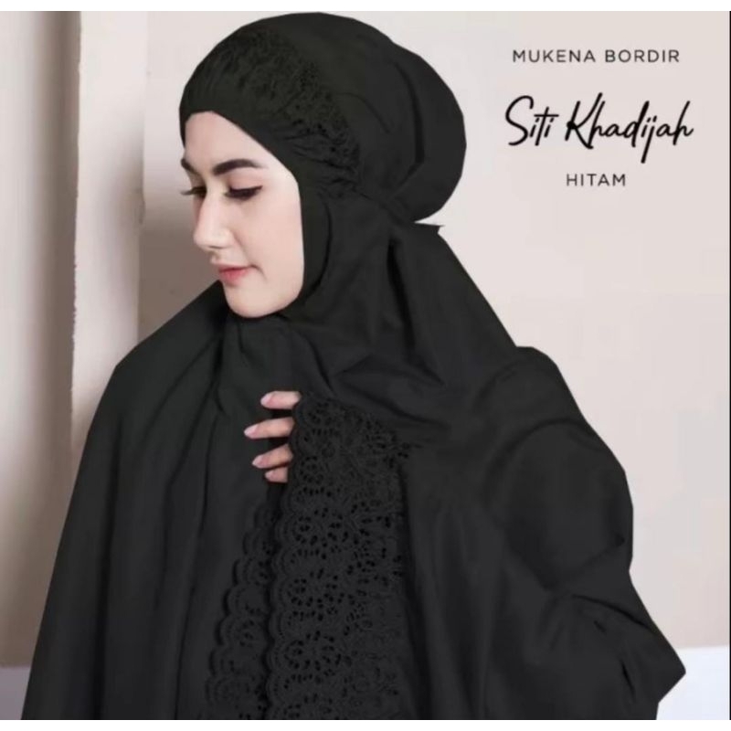 Mukena Khotijah /mukena hitam elegan/mukena murce