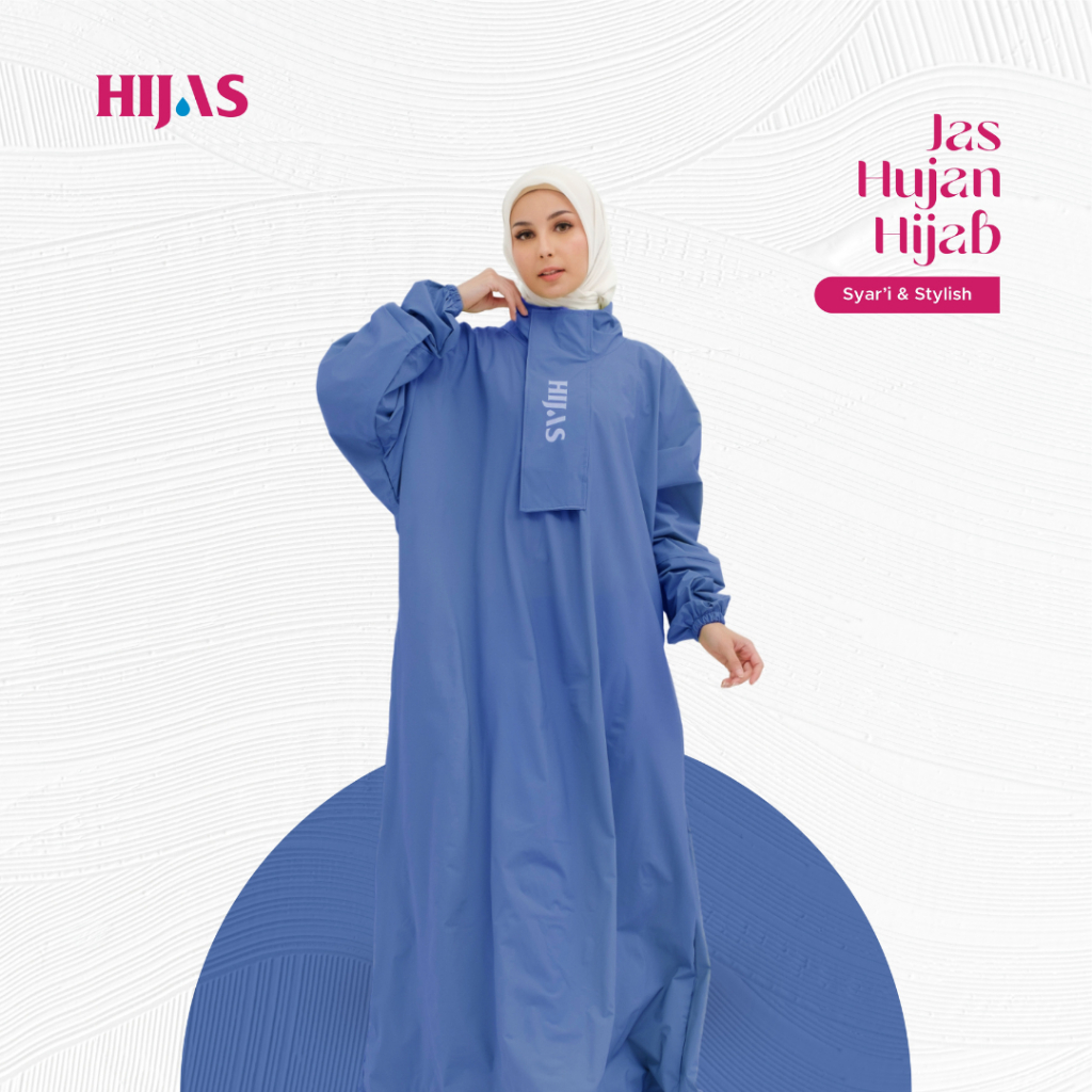 Jas Hujan Wanita Gamis Jumbo Lucu Warna Pastel Zipper 2025