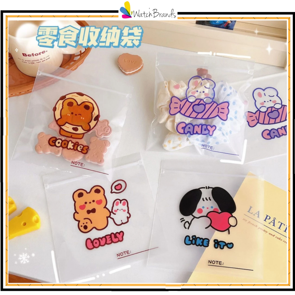 WBS Plastik Cookies Ziplock Packing Serbaguna Plastik kue Plastik Permen Karakter Kantong Kemasan Ku