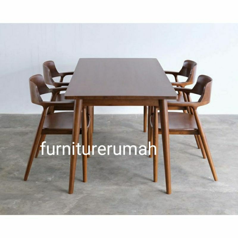 set meja makan 4 kursi minimalis jati, meja makan jati 4 kursi minimalis