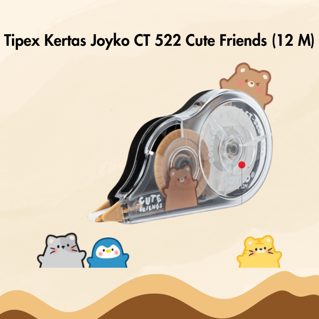 

Tip Ex Kertas Correction Tape Joyko CT 522 Cute Friends 12 Meter