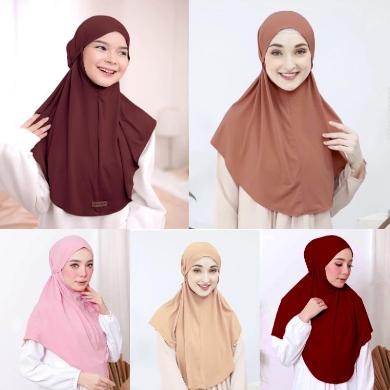 BERGO MARYAM JERSEY JILBAB INSTAN KAOS HIJAB SIMPLE TALI TANPA PAD