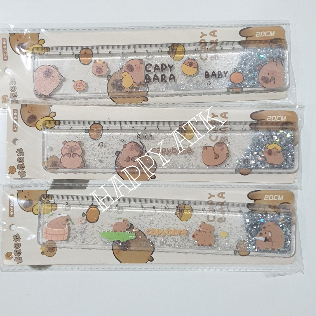 

PENGGARIS AIR 20cm QUICKSAND RULER MOTIF CAPIBARA KAPIBARA LUCU IMUT