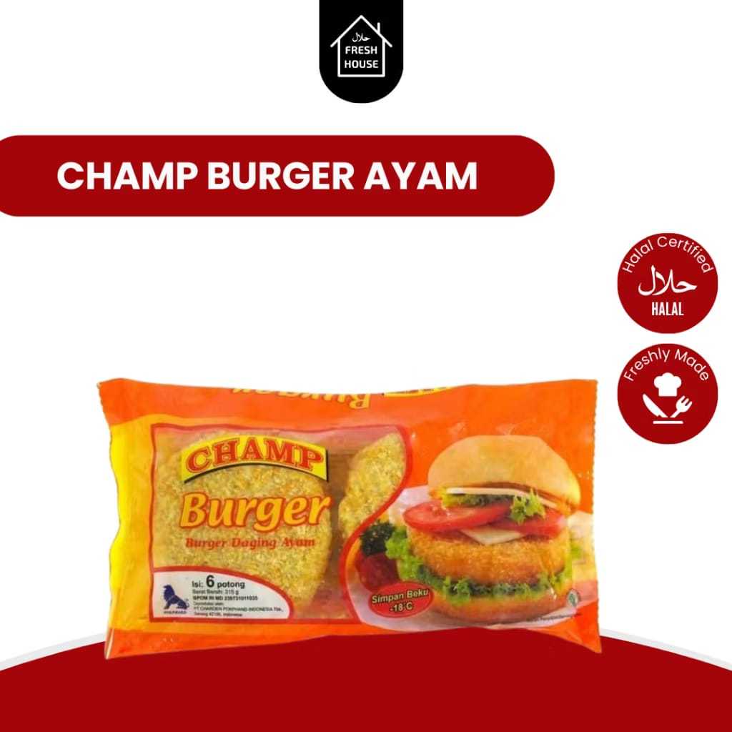 

CHAMP ISI BURGER AYAM 315GR / 6PCS