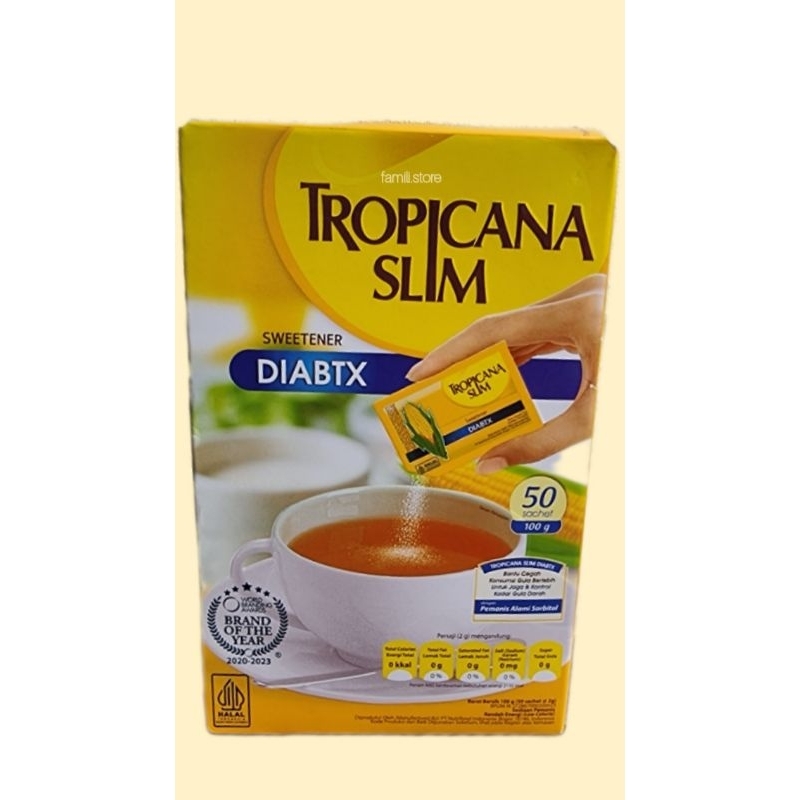 

Tropicana Slim Sweetener Diabtx 50 sachet / Gula diet Diabetes