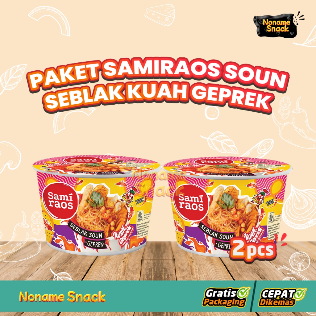 

NoName Snack - PAKET SAMIRAOS SEBLAK SOUN KUAH GEPREK ISI 2 PCS