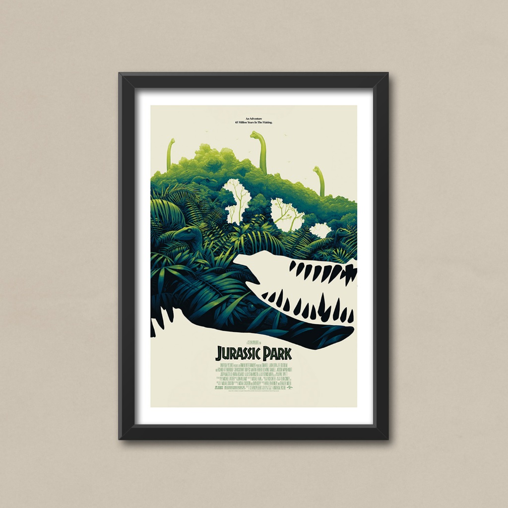Poster Dinding Jurassic Park Bingkai Frame / MOVIE-4