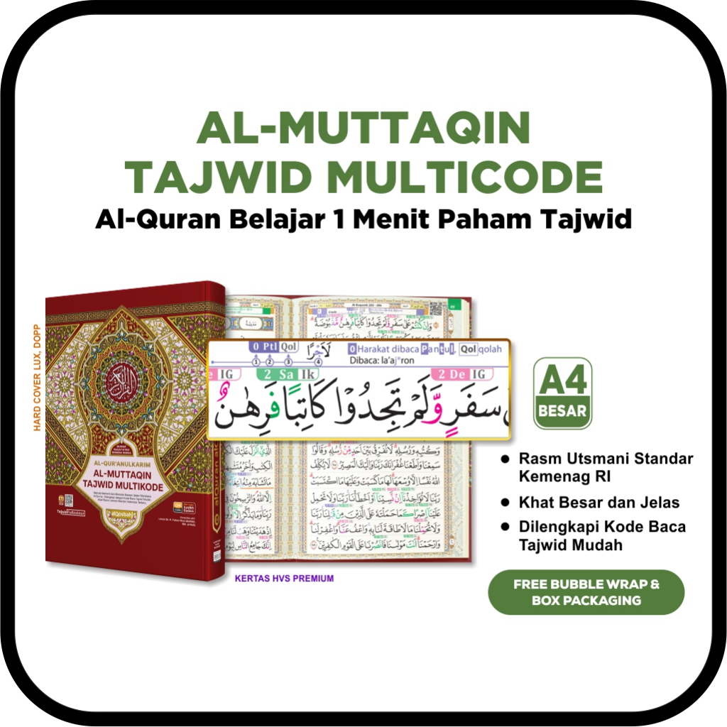 Al Quran Tajwid Waqaf Ibtida Al-Muttaqin A5 Tajwid Multicode