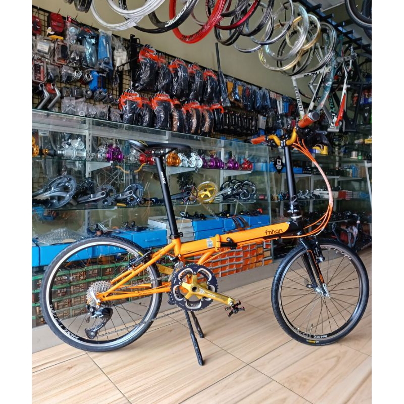 Sepeda Lipat Folding Fnhon Strom 22" Inch Plus 451 Groupset Shimano 2x9 Speed Vbrake Alloy Second Mu