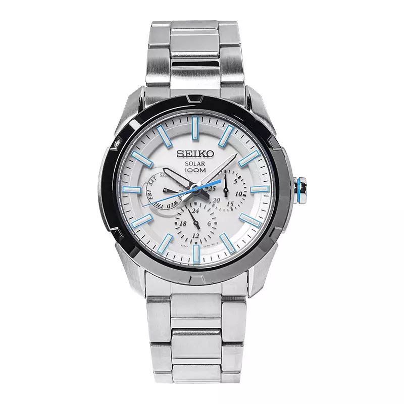 Seiko Solar SNE257P1 Multifunction Stainless Steel - Jam Tangan Seiko Original