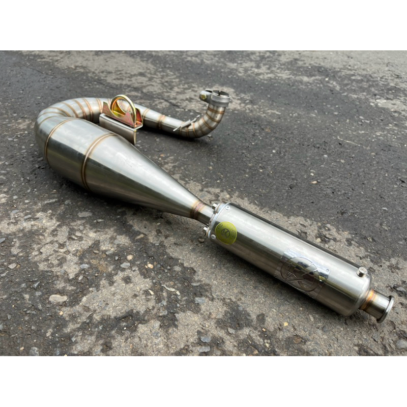 Knalpot Racing Vespa Buang Kiri Full Stainles Spek Tuneup Original by KY26 Racing