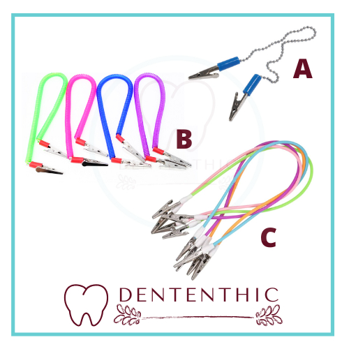 Clip Dental Bib Coil Chain / Bib Clip / Tali Polybib