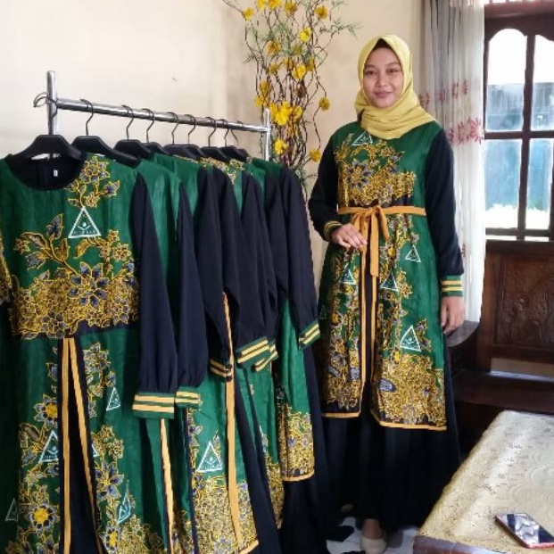 KODE R36V Gamis batik ippnu terbaru baju wanita terbaru gamis terbaru kekinian ipnu ippnu nasional h