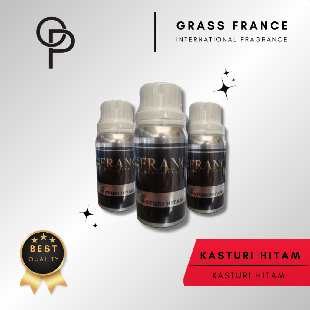 BIBIT PARFUM KASTURI HITAM KEMASAN SEGEL PABRIK 100ML BY GRASS FRANCE / MINYAK WANGI / BIANG PARFUM 