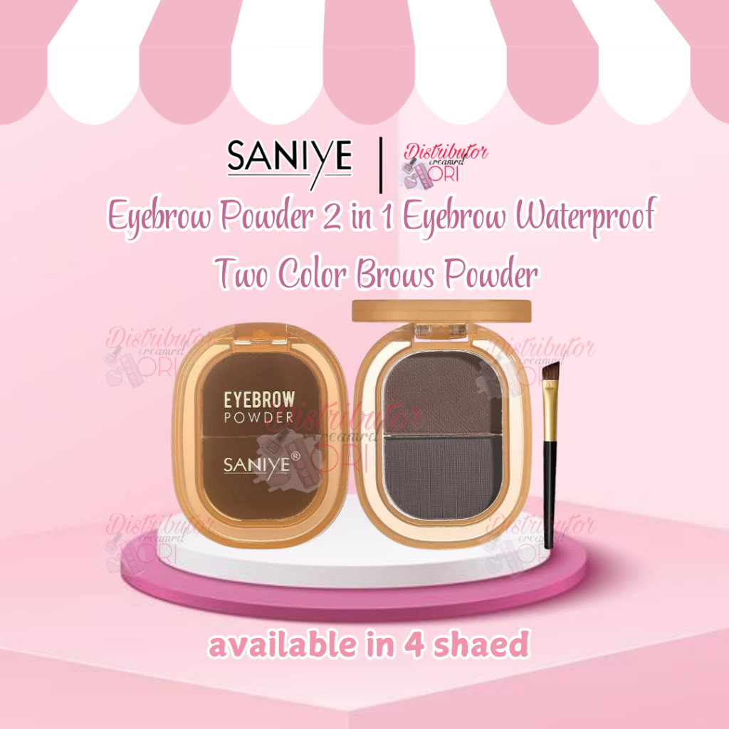 SANIYE [BPOM] Eyebrow Powder 2 in 1 Eyebrow Waterproof Two Color Brows Powder E028NEW
