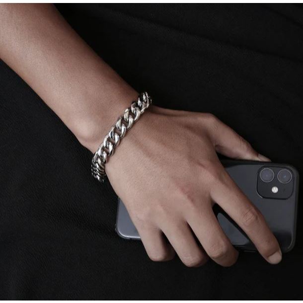 Gelang Pria Rantai Titanium Asli Original Anti Karat