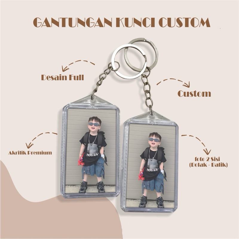 Gantungan Kunci Custom Free edit foto termurah akrilik bisa COD