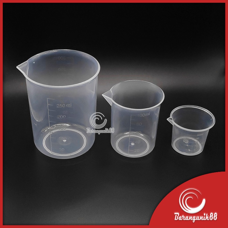 Gelas Takar Aneka Ukuran 25ml 50ml 100ml 150ml 250ml cc Measuring Cup Plastik Gelas Ukur